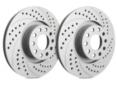 SP Performance Double Drilled and Slotted 8-Lug Rotors with Gray ZRC Coating; Rear Pair (11-24 Sierra 2500 HD)