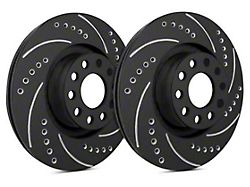 SP Performance Cross-Drilled and Slotted 6-Lug Rotors with Black Zinc Plating; Front Pair (99-06 Silverado 1500 w/o Rear Drum Brakes)