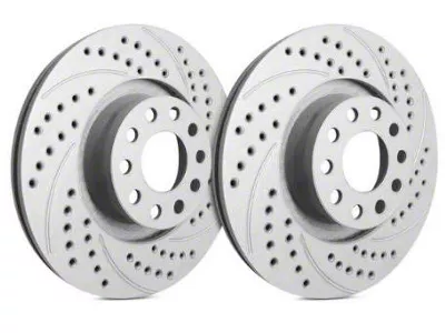 SP Performance Double Drilled and Slotted 6-Lug Rotors with Gray ZRC Coating; Front Pair (05-06 Silverado 1500 w/ Rear Drum Brakes; 07-18 Silverado 1500)