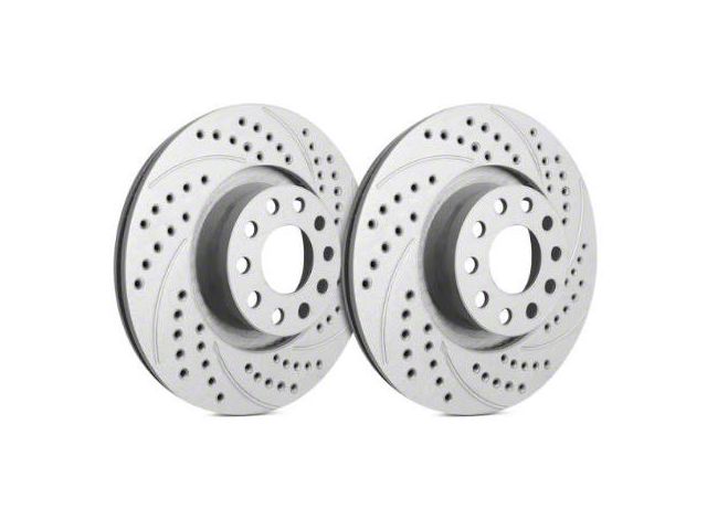 SP Performance Double Drilled and Slotted 6-Lug Rotors with Gray ZRC Coating; Rear Pair (99-06 Silverado 1500 w/ Rotors Over 1-Inch Thick)