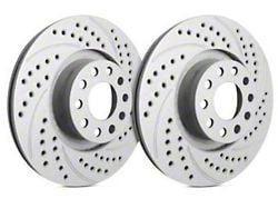 SP Performance Double Drilled and Slotted 8-Lug Rotors with Gray ZRC Coating; Rear Pair (11-24 Silverado 2500 HD)
