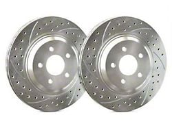 SP Performance Double Drilled and Slotted 8-Lug Rotors with Silver Zinc Plating; Rear Pair (11-25 Silverado 2500 HD)