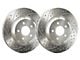 SP Performance Double Drilled and Slotted 8-Lug Rotors with Silver Zinc Plating; Rear Pair (11-24 Silverado 2500 HD)