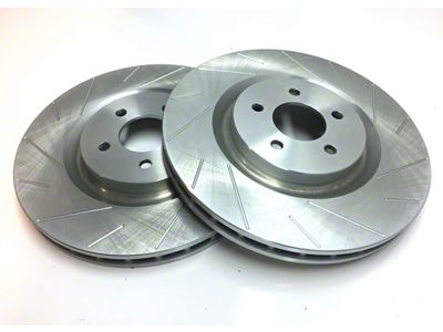 SP Performance Slotted Rotors with Silver Zinc Plating; Front Pair (05-06 Sierra 1500 w/ Rear Drum Brakes; 07-18 Sierra 1500)