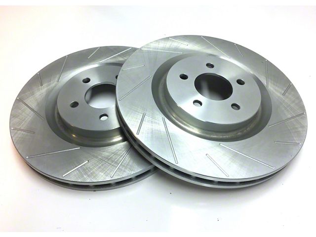 SP Performance Slotted Rotors with Silver Zinc Plating; Rear Pair (07-18 Sierra 1500)