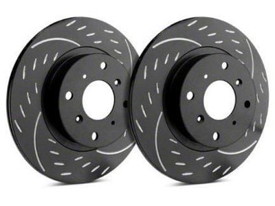 SP Performance Diamond Slot 8-Lug Rotors with Black ZRC Coated; Front Pair (11-12 4WD F-250 Super Duty)