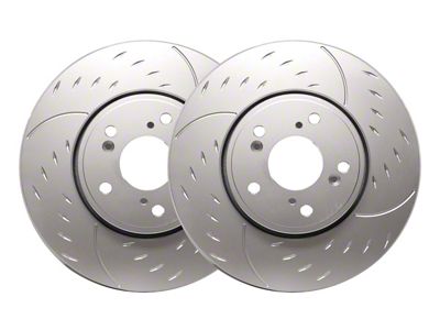 SP Performance Diamond Slot 8-Lug Rotors with Silver ZRC Coating; Front Pair (11-12 4WD F-250 Super Duty)