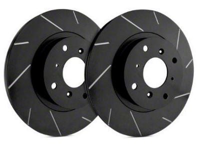 SP Performance Slotted 8-Lug Rotors with Black ZRC Coating; Front Pair (13-25 4WD F-250 Super Duty)
