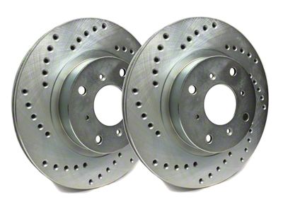 SP Performance Cross-Drilled 6-Lug Rotors with Silver Zinc Plating; Front Pair (21-25 Tahoe, Excluding Police)