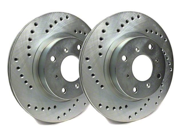 SP Performance Cross-Drilled 6-Lug Rotors with Silver Zinc Plating; Rear Pair (21-24 Tahoe)
