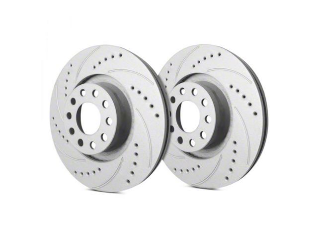 SP Performance Cross-Drilled and Slotted 6-Lug Rotors with Gray ZRC Coating; Rear Pair (21-24 Yukon)