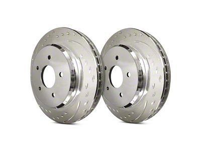SP Performance Diamond Slot 6-Lug Rotors with Silver Zinc Plating; Front Pair (21-25 Yukon)