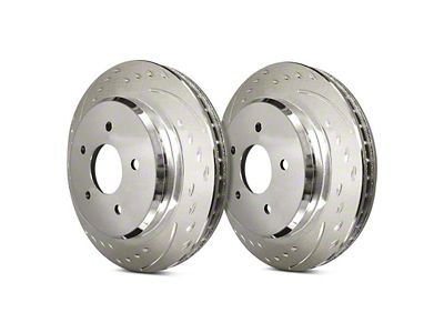 SP Performance Diamond Slot 6-Lug Rotors with Silver Zinc Plating; Front Pair (21-24 Yukon)