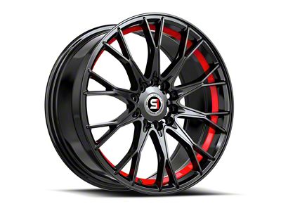 Spec-1 SP-59 Gloss Black and Red Undercut 5-Lug Wheel; 18x8; 38mm Offset (87-90 Dakota)