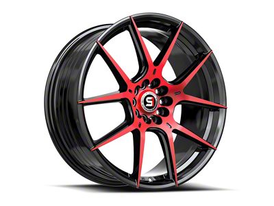 Spec-1 SP-71 Gloss Black and Red Machined 5-Lug Wheel; 18x8; 38mm Offset (87-90 Dakota)