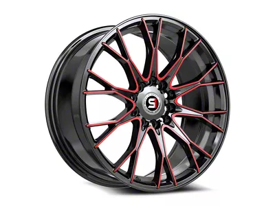 Spec-1 SP-59 Gloss Black and Red Machined 5-Lug Wheel; 17x7.5; 42mm Offset (22-26 Maverick)