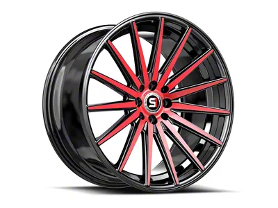Spec-1 SP-69 Gloss Black and Red Machined 5-Lug Wheel; 17x7.5; 42mm Offset (22-26 Maverick)