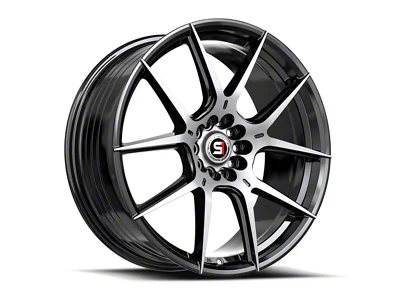 Spec-1 SP-71 Gloss Black and Machined 5-Lug Wheel; 17x8; 42mm Offset (22-26 Maverick)
