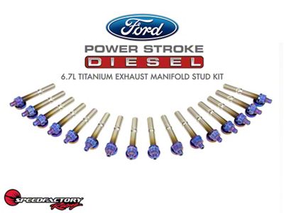 SpeedFactory Racing Titanium Exhaust Manifold Stud Kit; Burnt (11-25 6.7L Powerstroke F-250 Super Duty)