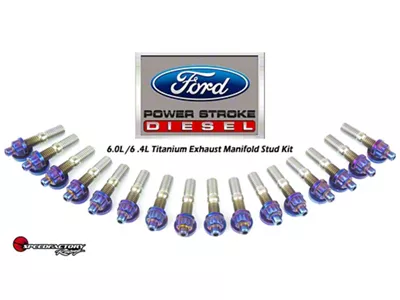 SpeedFactory Racing Titanium Exhaust Manifold Stud Kit; Burnt (03-10 6.0L/6.4L Powerstroke F-350 Super Duty)