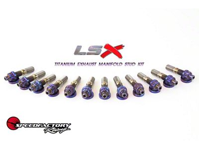 SpeedFactory Racing Titanium Exhaust Manifold Stud Kit; Burnt (01-19 6.0L Silverado 2500 HD)