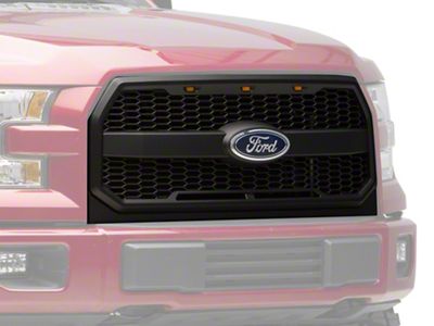 SpeedForm Baja Upper Replacement Grille with LED Lighting; Matte Black (15-17 F-150, Excluding Raptor)