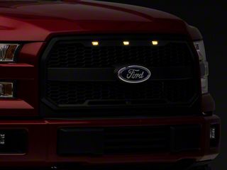 Advancetuning R-Style Matte Black Front Bumper Grille With LED Lights For 2015-2017 Ford F-150 4-Door
