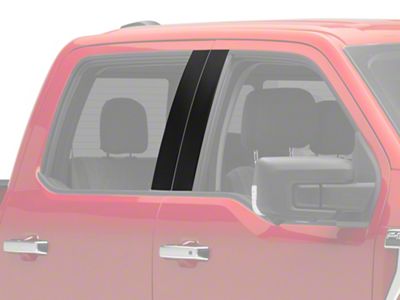 SEC10 Door Pillar Accent Decals; Matte Black (21-24 F-150)