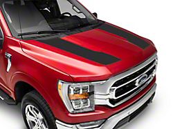 SpeedForm Hood Stripes; Matte Black (21-24 F-150, Excluding Raptor & Tremor)