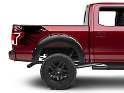 SpeedForm Shredded Rear Bed Accent Decal; Gloss Black (15-20 F-150)