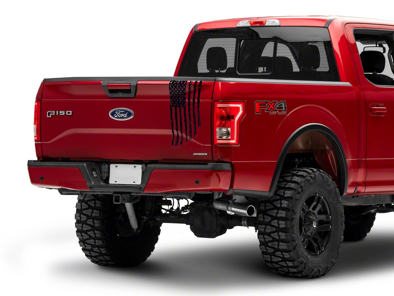 thumbnail image 2 of 4x4 Off Road US Flag Truck Bed Decal Set – Matte Black – For Ford F-150 / Super Duty – Made In USA 2 of 3