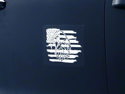 SEC10 Eagle Distress Novelty Decal; White (Universal; Some Adaptation May Be Required)