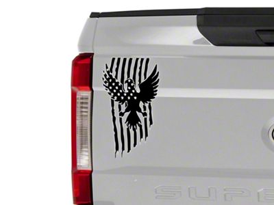 SEC10 Eagle Stars and Stripes Decal; Gloss Black (Universal; Some Adaptation May Be Required)