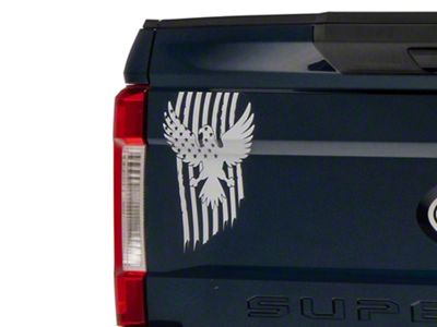 SEC10 Eagle Stars and Stripes Decal; White (Universal; Some Adaptation May Be Required)