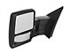 RedRock Memory Power Adjust Heated Manual Foldaway Towing Mirrors with Puddle Lights and Turn Signals; Gloss Black; Driver Side (09-14 F-150)