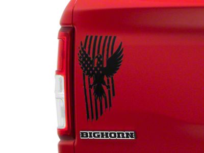 SEC10 Eagle Stars and Stripes Decal; Gloss Black (Universal; Some Adaptation May Be Required)