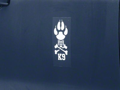 SEC10 K9 Novelty Decal; White (Universal; Some Adaptation May Be Required)