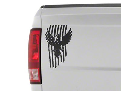 SEC10 Eagle Stars and Stripes Decal; Gloss Black (Universal; Some Adaptation May Be Required)