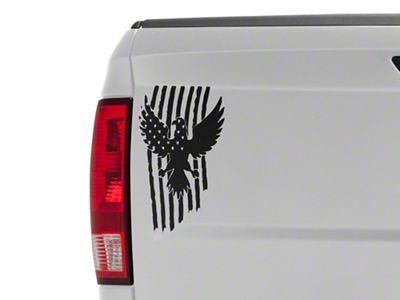 SEC10 Eagle Stars and Stripes Decal; Matte Black (Universal; Some Adaptation May Be Required)