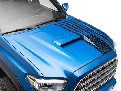 SEC10 Half Hood Flag Decal; Gloss Black (19-25 Ranger)