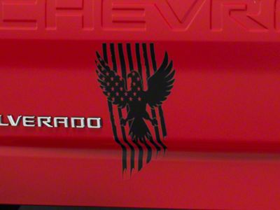SEC10 Eagle Stars and Stripes Decal; Gloss Black (Universal; Some Adaptation May Be Required)
