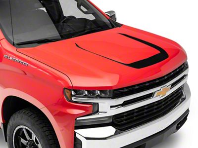 SEC10 Hood Decal; Gloss Black (19-25 Silverado 1500)