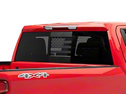 SEC10 Middle Window American Flag Decal; Matte Black (99-25 Silverado 1500)