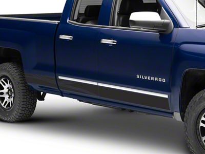 SEC10 Rocker Stripe Curves; Matte Black (99-25 Silverado 1500)