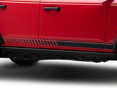 SEC10 Dashed Rocker Stripes; Matte Black (07-25 Yukon)