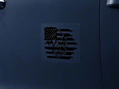 SEC10 Eagle Distress Novelty Decal; Black (Universal; Some Adaptation May Be Required)