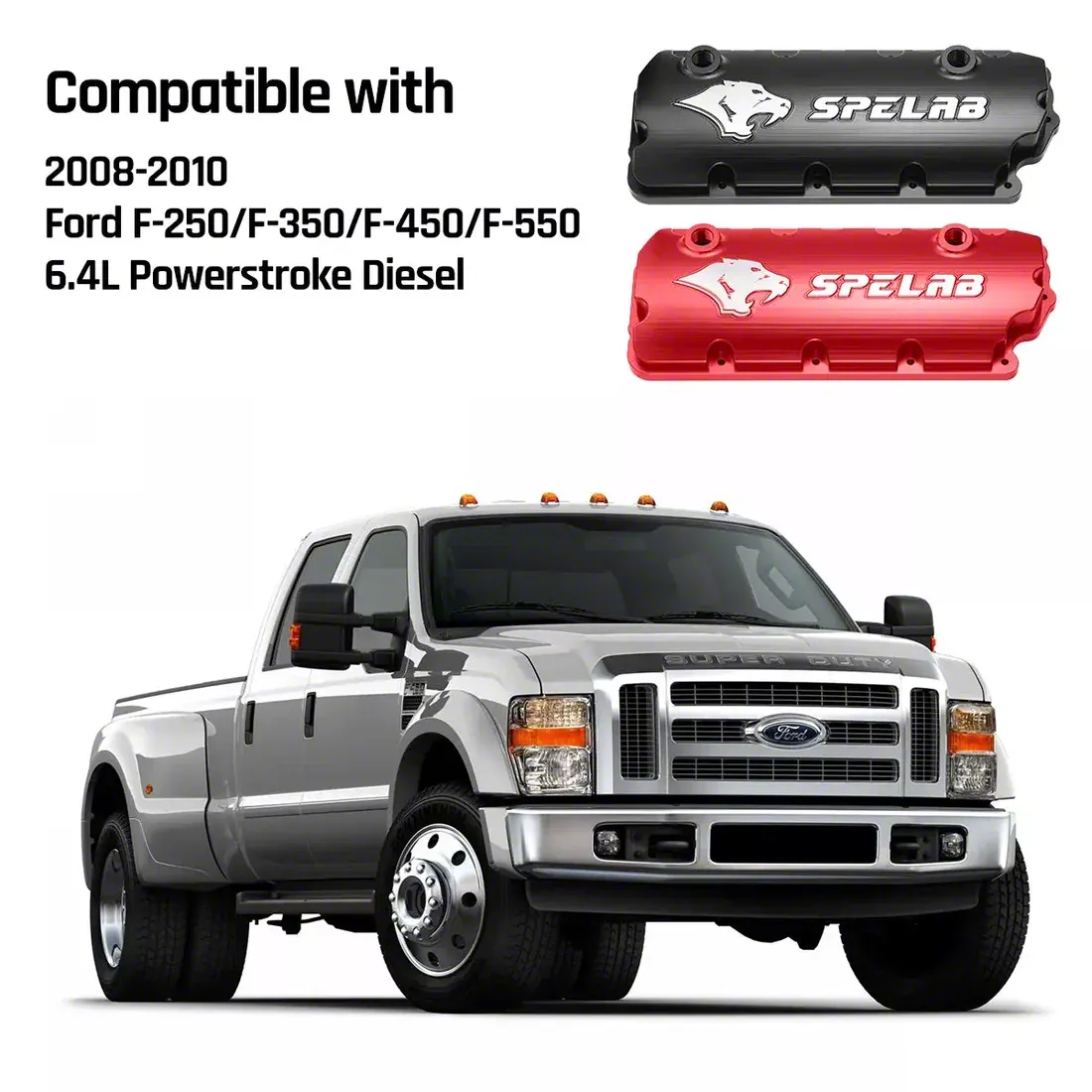 Silver Front Program Cover Spelab Billet Aluminum Valve Covers with Black Oil Catch Can; Silver ...