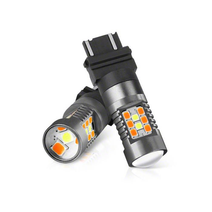 LED Chip Machine-Soldered Bulbs; White/Amber; 3157