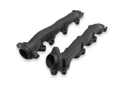 SR Performance Exhaust Manifold Kit; Ceramic Coated Black (10-18 5.7L RAM 2500)