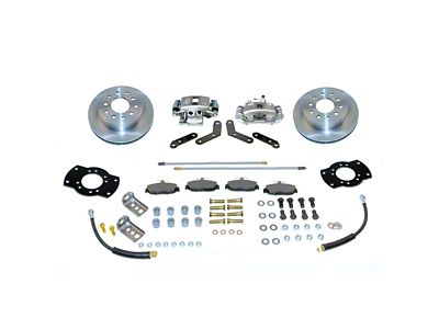 SSBC-USA Rear Disc Brake Conversion Kit with Built-In Parking Brake Assembly and Vented Rotors; Zinc Calipers (91-04 Dakota)